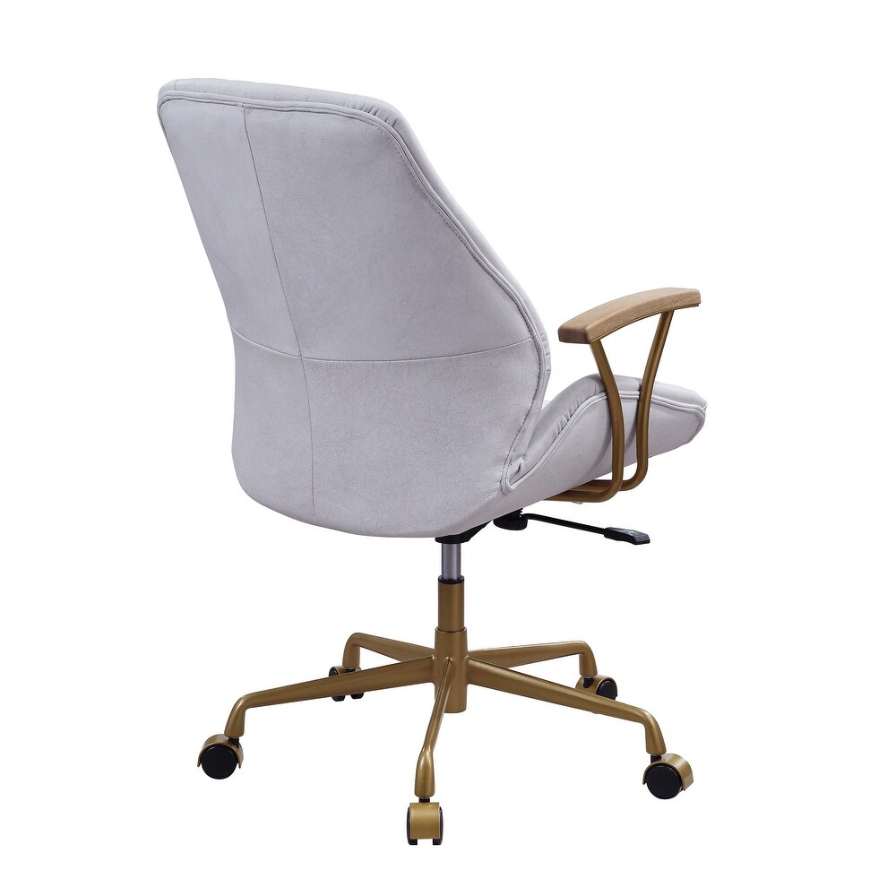 PU Lether 360° Swivel Executive Chairs Adjustable Ergonomic Chairs Industrial Arm Chairs with 5 Star Base for Livingroom