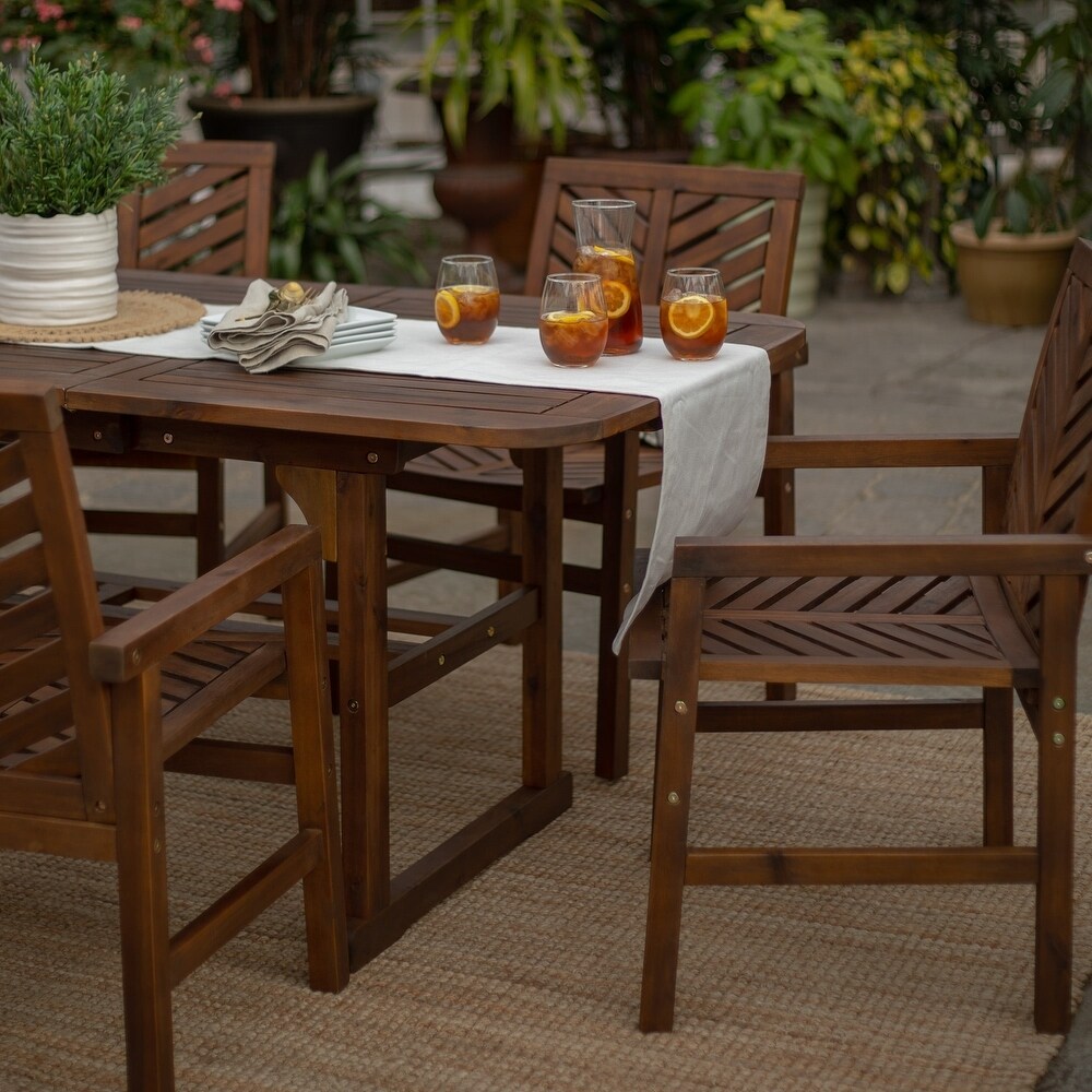 Middlebrook Hydaburg 5 Piece Acacia Extension Dining Set