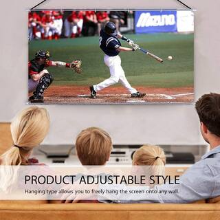 VIVOHOME 100 in. 2-In-1 Portable Projector Screen with Triangle Stand 16:9 Aspect Ratio Hanging Screen X0029YKHLX