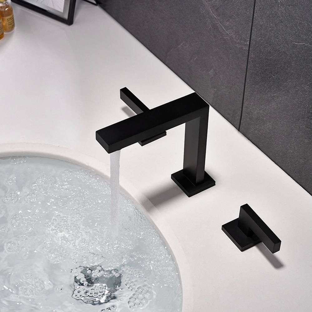 IHOMEadore 8 in Widespread 2Handle HighArc Bathroom Faucet in Matte Black