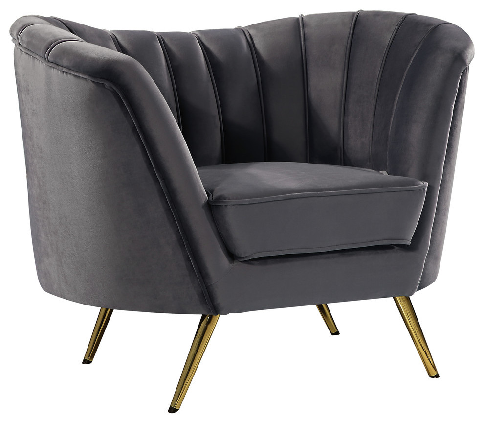 Margo Velvet Upholstered Set   Midcentury   Armchairs And Accent Chairs   by HedgeApple  Houzz