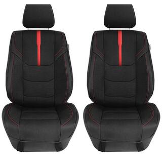 FH Group Universal 47 in. x 1 in. x 23 in. Fit Luxury Front Seat Cushions with Leatherette Trim for Cars Trucks SUVs or Vans DMFB215102RED