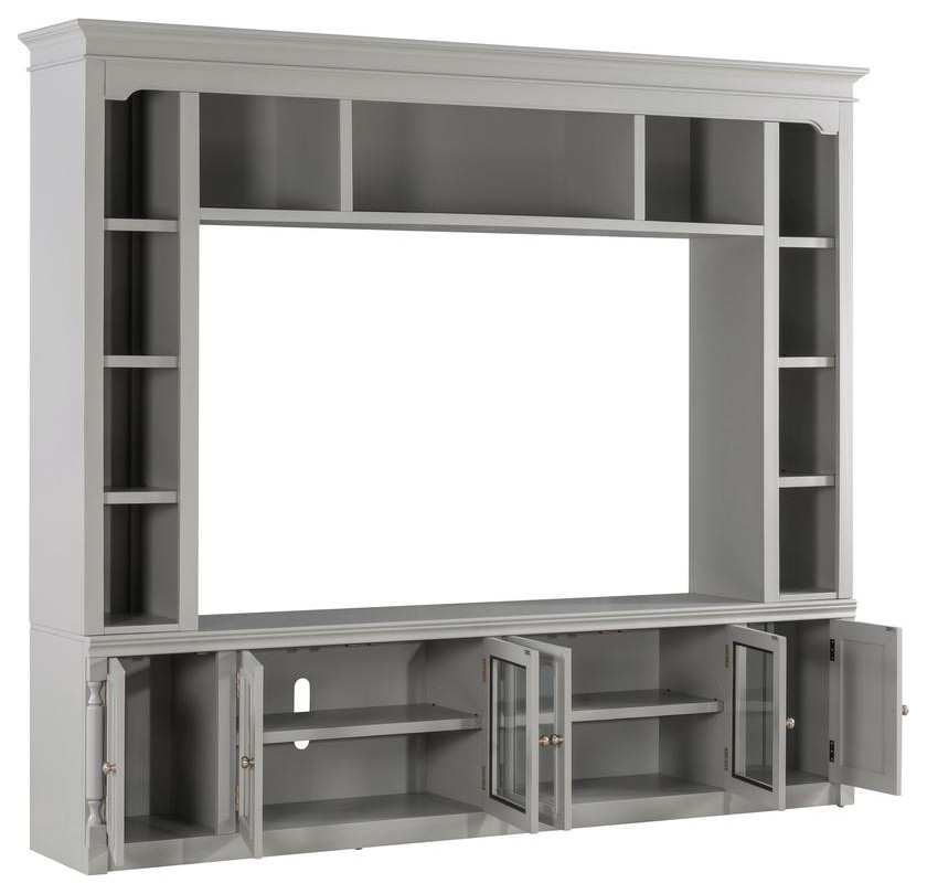 Virginia Gray Entertainment Center for TVs up to 75   Contemporary   Entertainment Centers And Tv Stands   by BisonOffice  Houzz