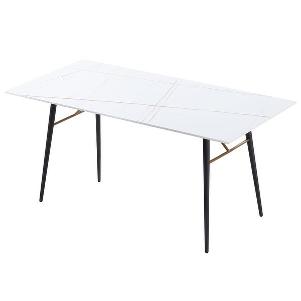 Williamspace Ceramic Dining Table with Marble Pattern