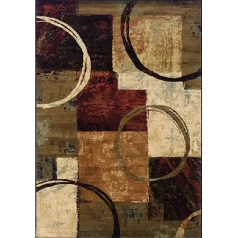 Hudson 8 x 11 Brown， Red and Ivory Area Rug