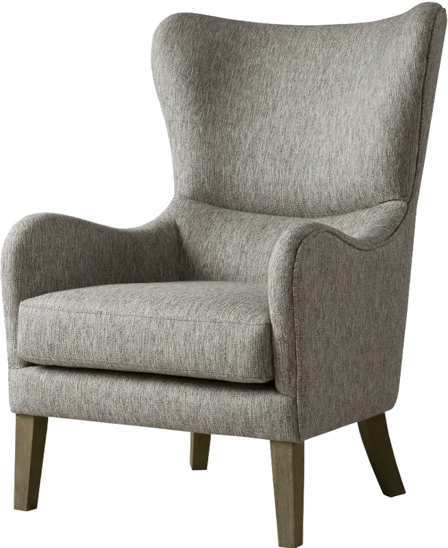 Arianna Gray Swoop Wing Accent Chair