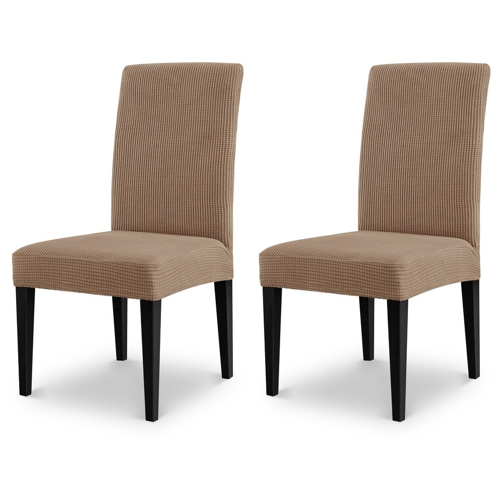 CHUN YI Elastic Textured Grid Dining Chair Slipcover