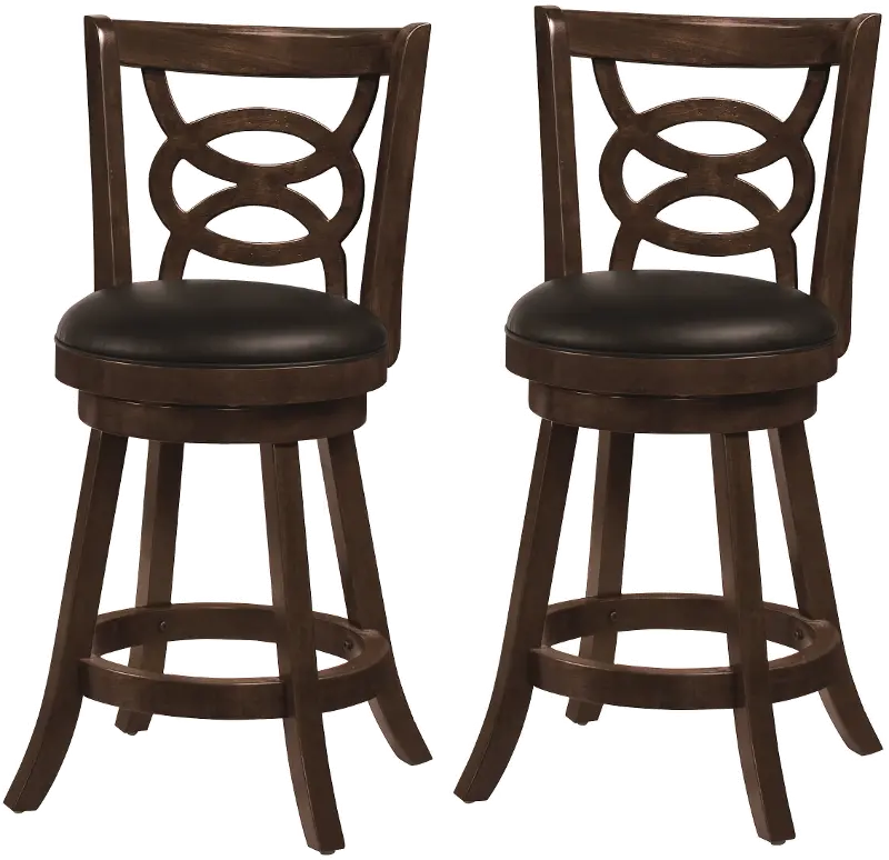 Archibald Brown Swivel Counter Height Stool， Set of 2