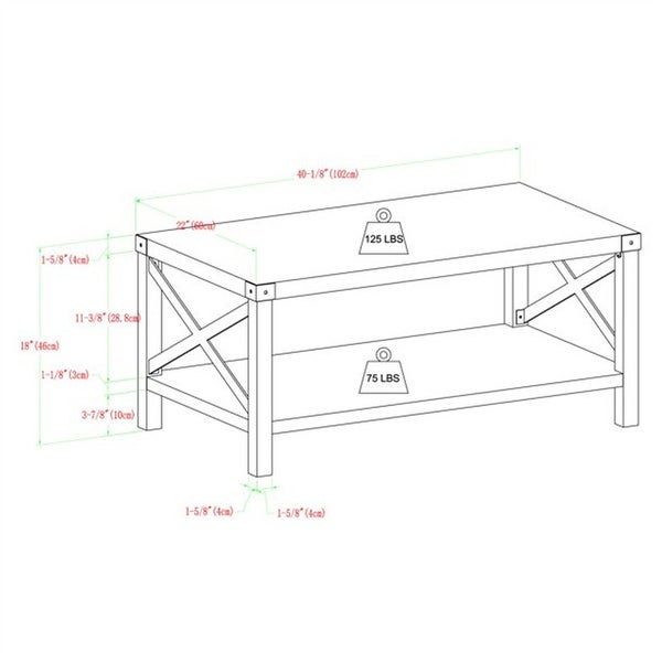 Coffee Table Metal Base X Grey Wash Coffee Table