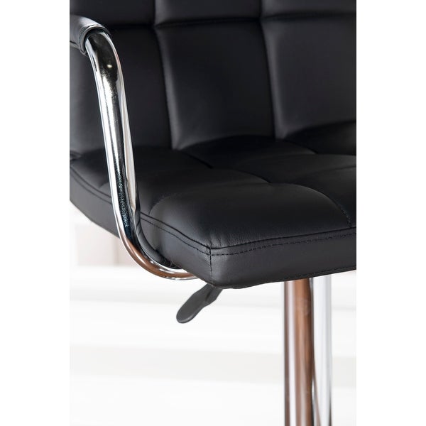 Newport Adjustable Faux Leather Quilted Barstool