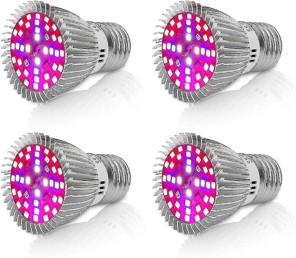 [4 Pieces] Led Grow Light 10w E27 Grow Light， Full Spectrum Grow Light Grow Light， Object Light， Garden Greenhouse