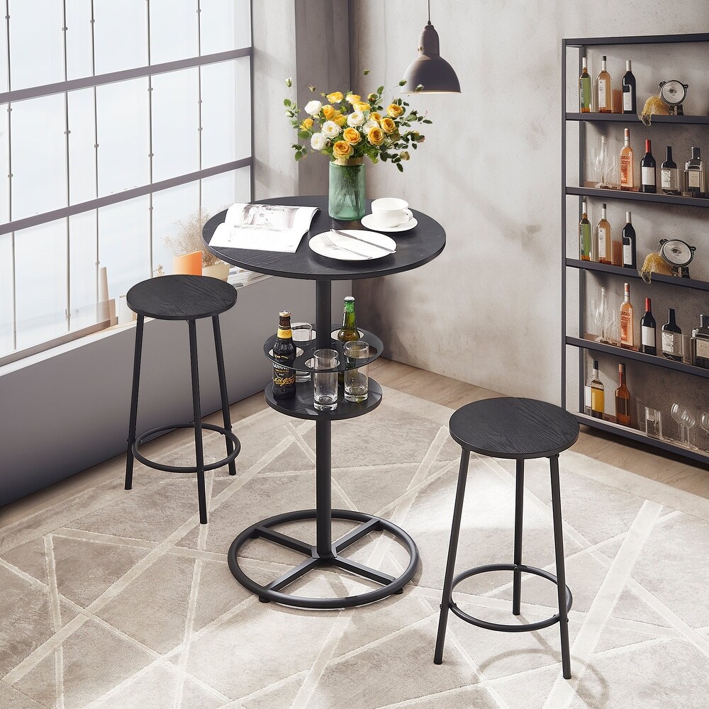 Javlergo 3 Piece Round Bar Table with Barstool