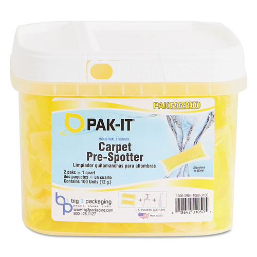 Pak-it Carpet Pre-Spotter | Citrus Scent， 100 PAK-ITs