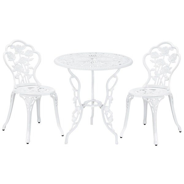 White Rose Bistro 3 Pc Set - Overstock - 33342610