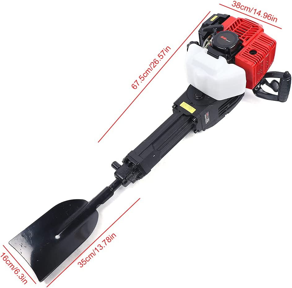 Miumaeov 1900W 52CC 2Stroke Gasoline Excavator Tree Planting Shovel Rock Drilling Machine