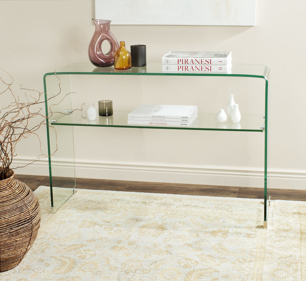 Hollis Glass Console Table   Transitional   Console Tables   by HedgeApple  Houzz