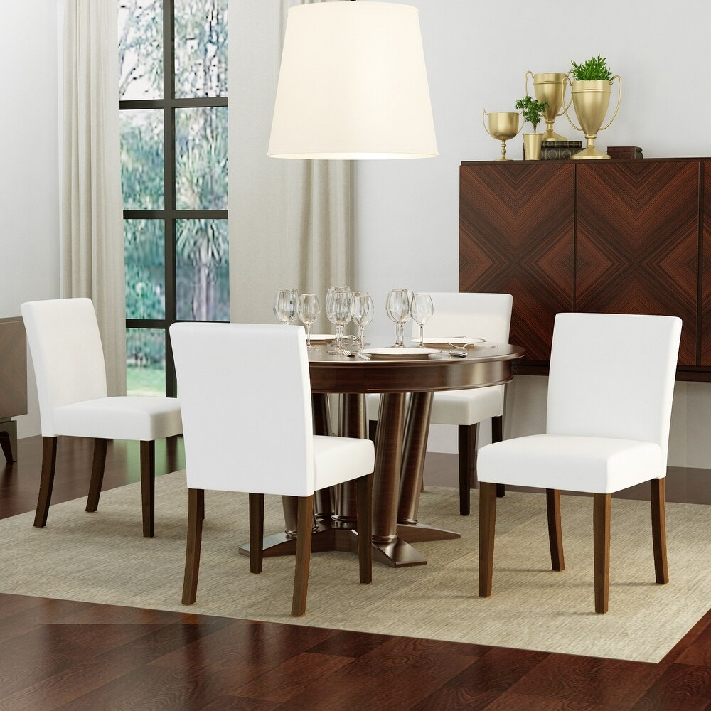 HomyLin Modern Upholstered Parson Dining Chair With Solid Wood Legs Set of 4