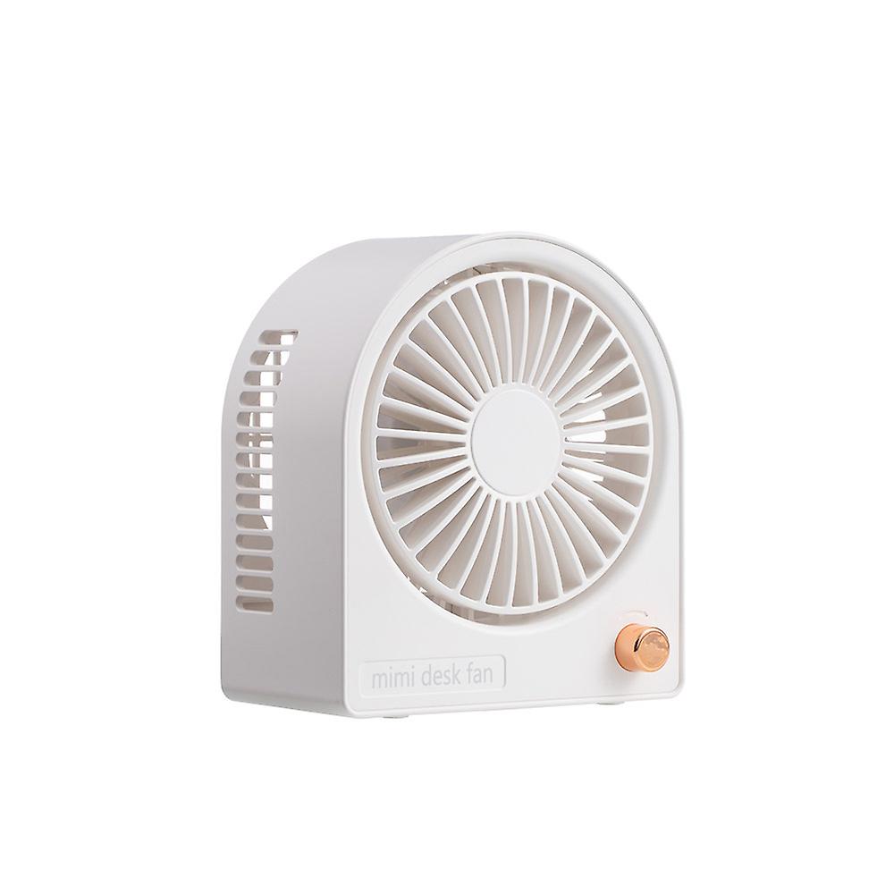 Small Q Table Fan Usb Desktop Silent 2000ma Battery Knob Type Portable Adjustable Wind Speed Gear Fan