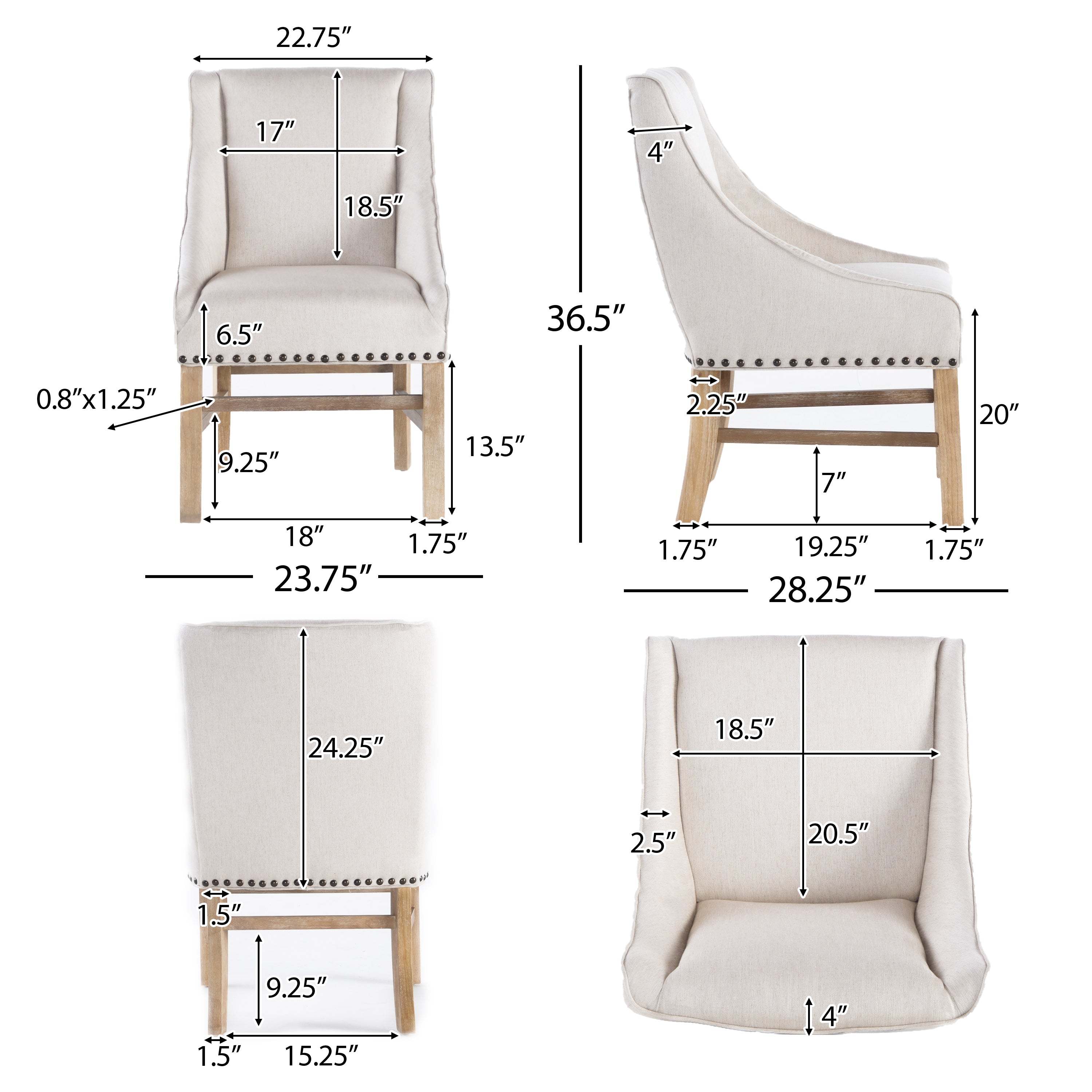 Sabrina Farmhouse 7 Piece Wood Dining Set