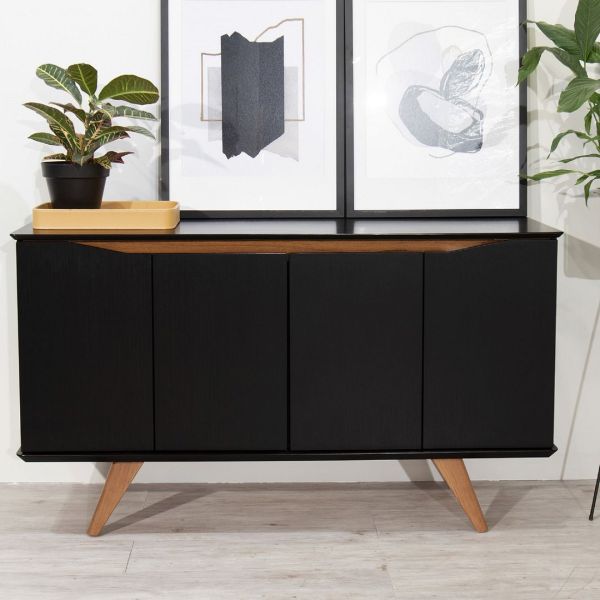 Tudor 53.15 Sideboard in Black and Maple Cream