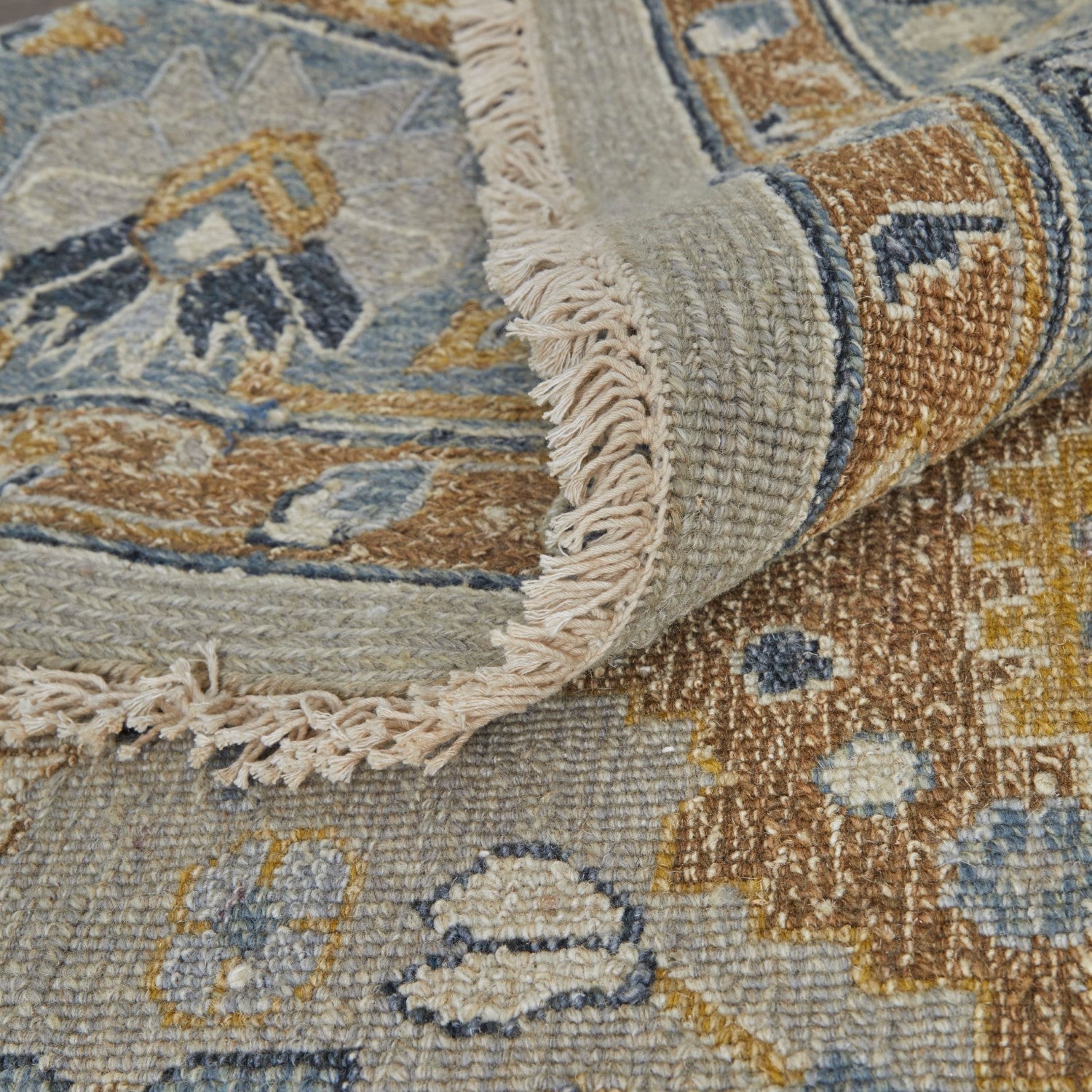 Aleska Oriental Blue/Brown/Gray Rug