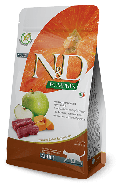 Farmina NandD Pumpkin Grain Free Venison and Apple Adult Dry Cat Food