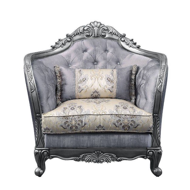 Ariadne Fabric Chair Platinum Acme Furniture