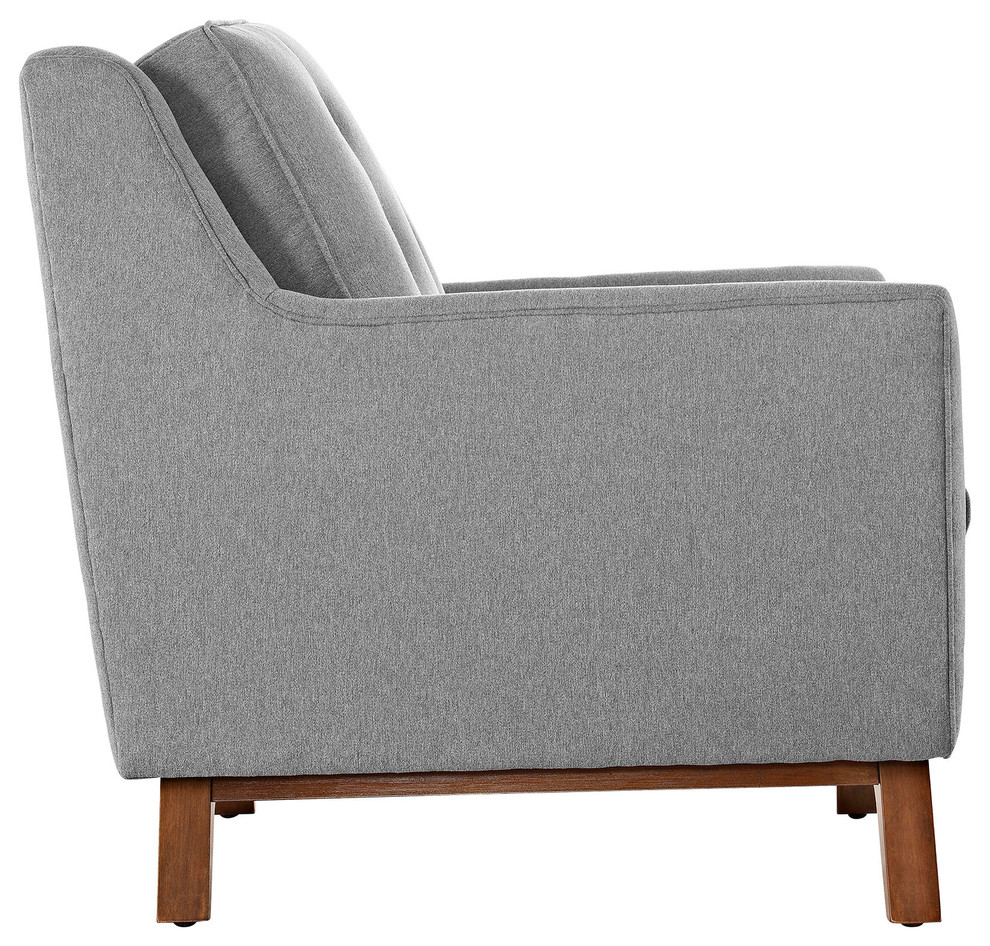 Modern Contemporary Fabric Loveseat   Gray  Fabric   Midcentury   Loveseats   by House Bound  Houzz