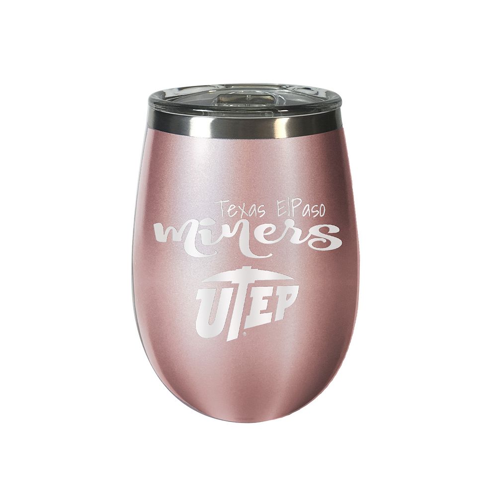 UTEP Miners Rose Gold Finish Wine Tumbler