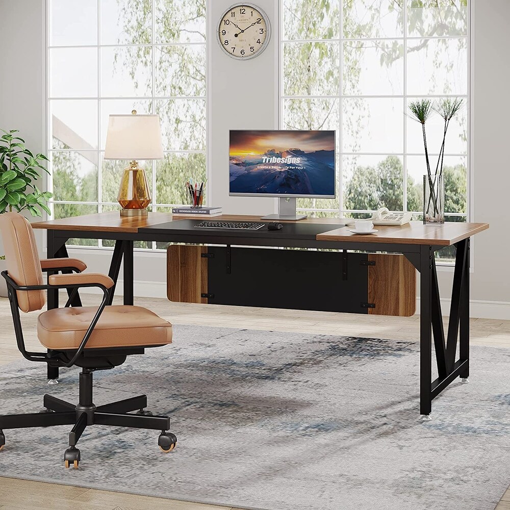 70.8 Inch Computer Desk  Large Executive Office Desk for Home Office