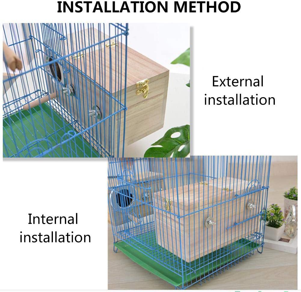 Hamiledyi Parakeet Nesting Box， Bird Nest Breeding Box Cage Wood House for Finch Lovebirds Cockatiel Budgie Conure Parrot， 8'' X 5'' X 5''