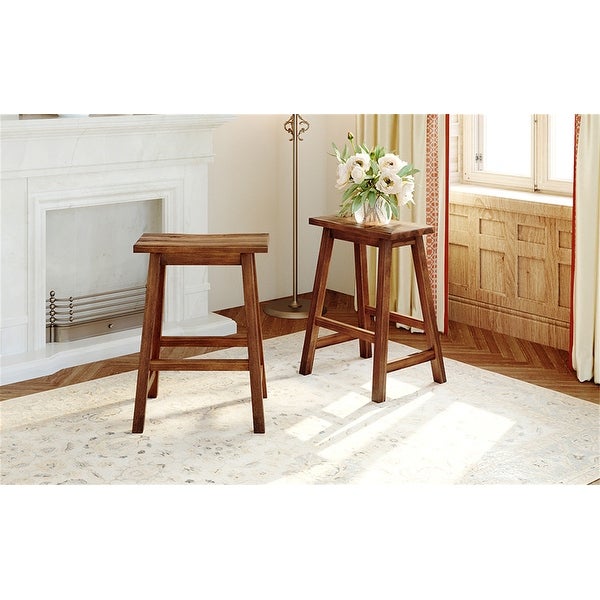 2-piece Counter Height Wood Kitchen Dining Stools