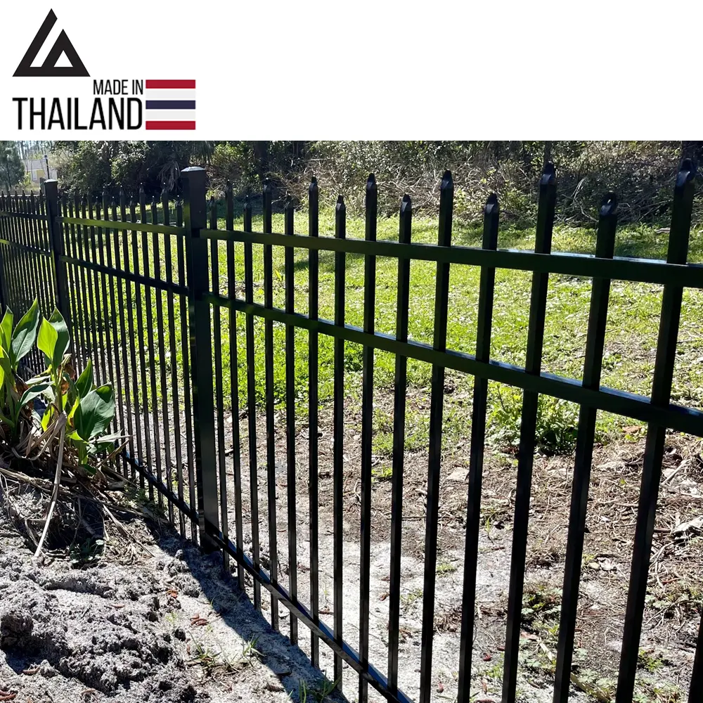 MADE IN THAILAND Factory Directly Supply Outdoor No Dig Aluminum Slat Fence Panels Private Garden Aluminum Fence