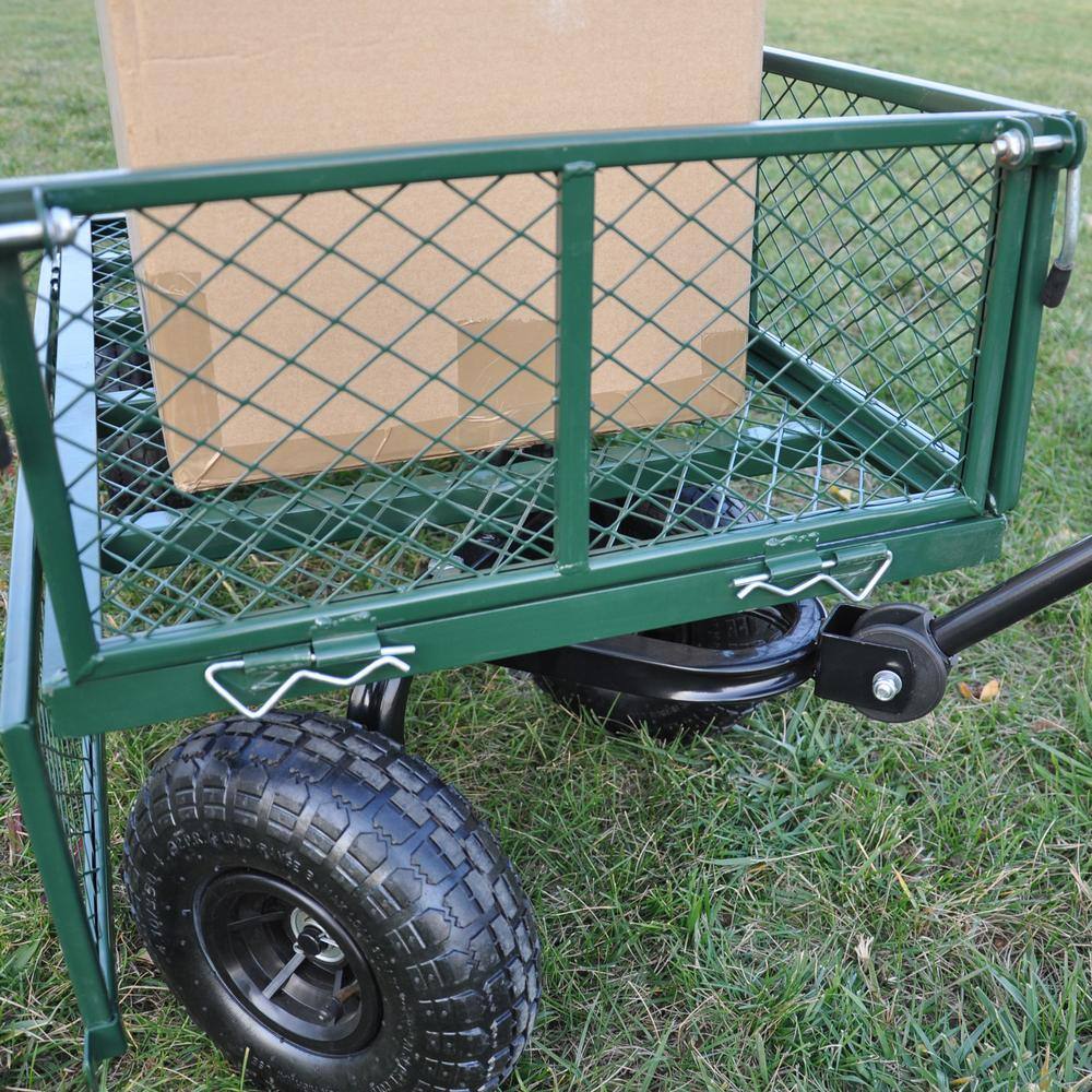 Tatahance Metal 4-Wheeled Folding Utility Hand Cart in Grass Green W22721203-Z