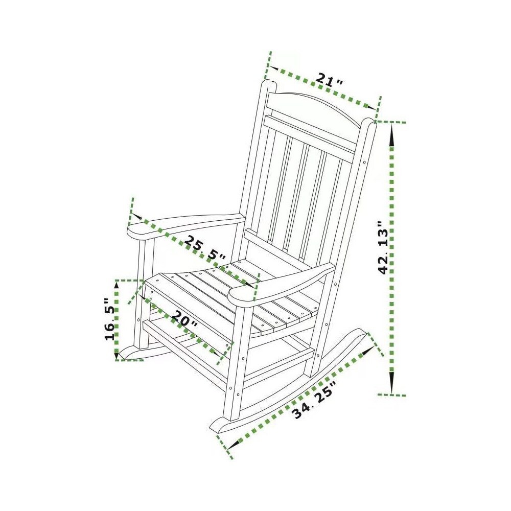 Polydun Outdoor Plastic Rocking Chair