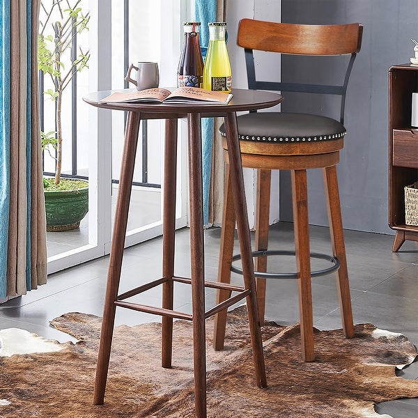 Counter Height Bar Stools Swivel Stools with Leather Padded Seat