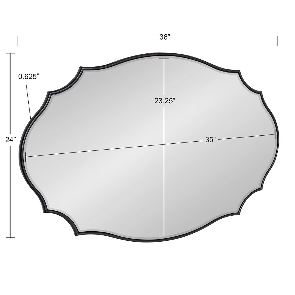 Kate and Laurel Leanna Scalloped Oval Wall Mirror