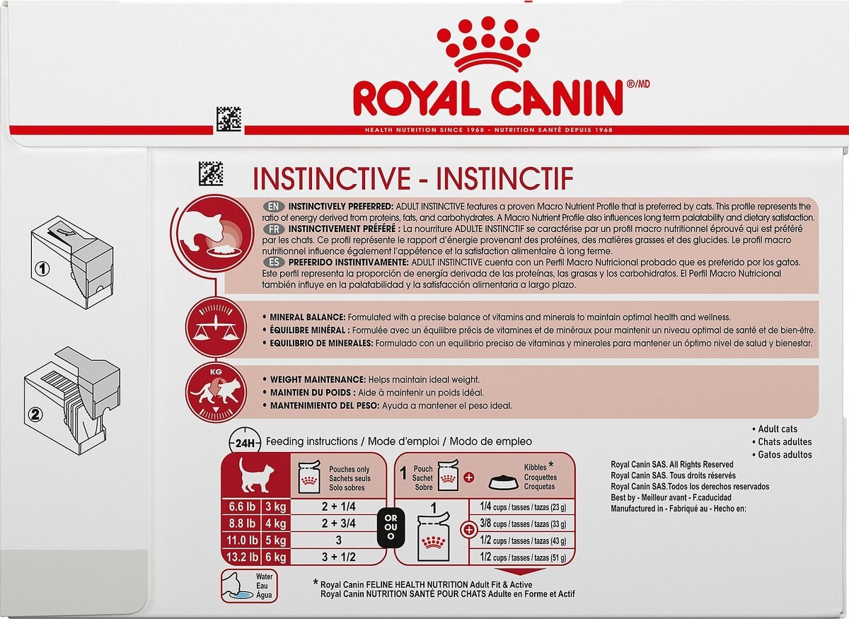 Royal Canin Adult Instinctive Chunks in Gravy Cat Food Pouches