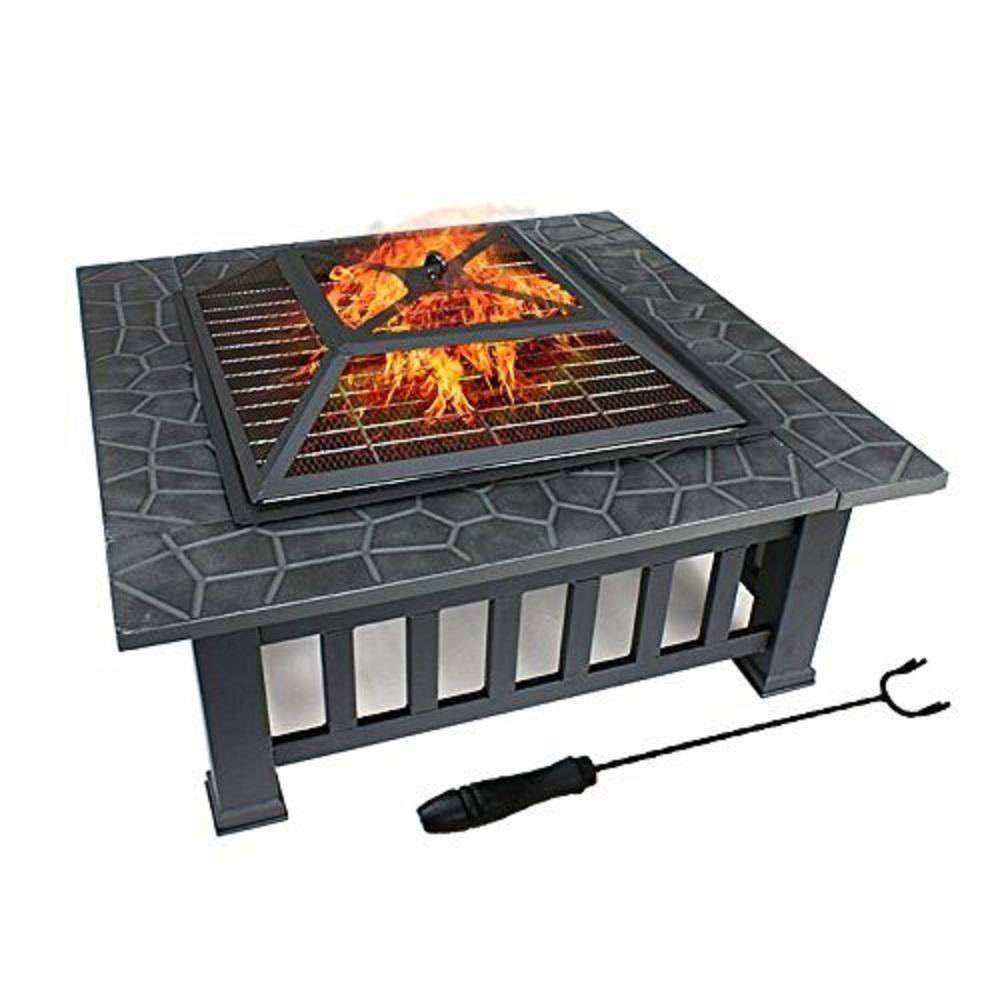 32 in. Charcoal Fire Pit with Cover in Antique Finish YC531-Y26