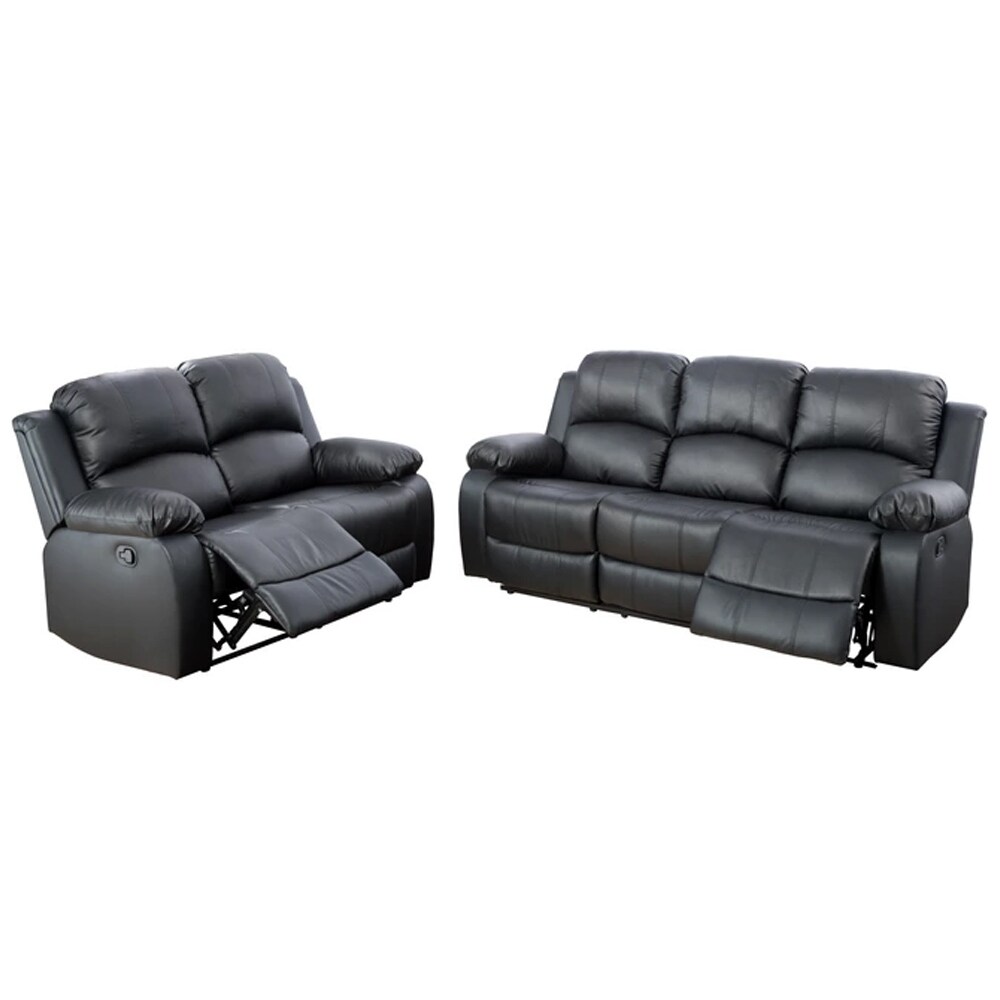 Star Home Living 3 pc Black Faux Leather Reclining Living Room Set