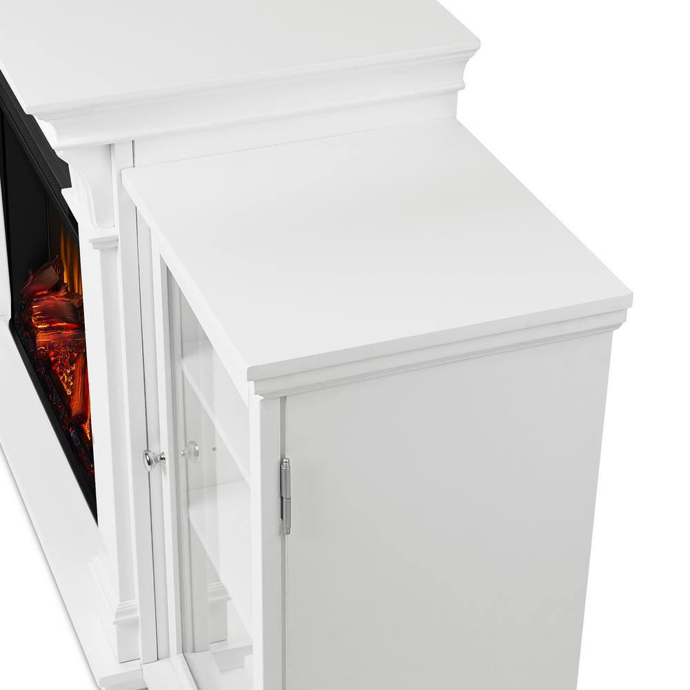 Real Flame Calie 67 in. Electric Fireplace TV Stand Entertainment Center in White 7720E-W