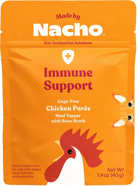 Made by Nacho Immune Support Cage-Free Chicken Puree with Bone Broth Wet Cat Food Topper