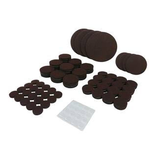 Everbilt Assorted Self-Adhesive Round Furniture Sliders Felt Pads for Hard Floors and Surface Bumpers Value Pack (108-Piece) 4760444EV