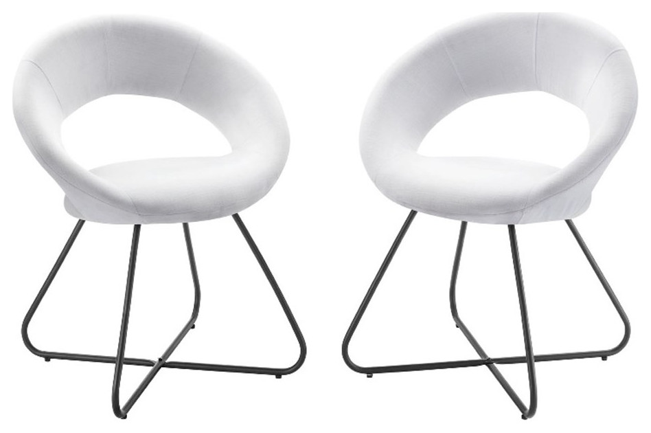 Modway Nouvelle 19 quotFabric Dining Chairs in Black/White (Set of 2)   Contemporary   Dining Chairs   by Modern Furniture LLC  Houzz