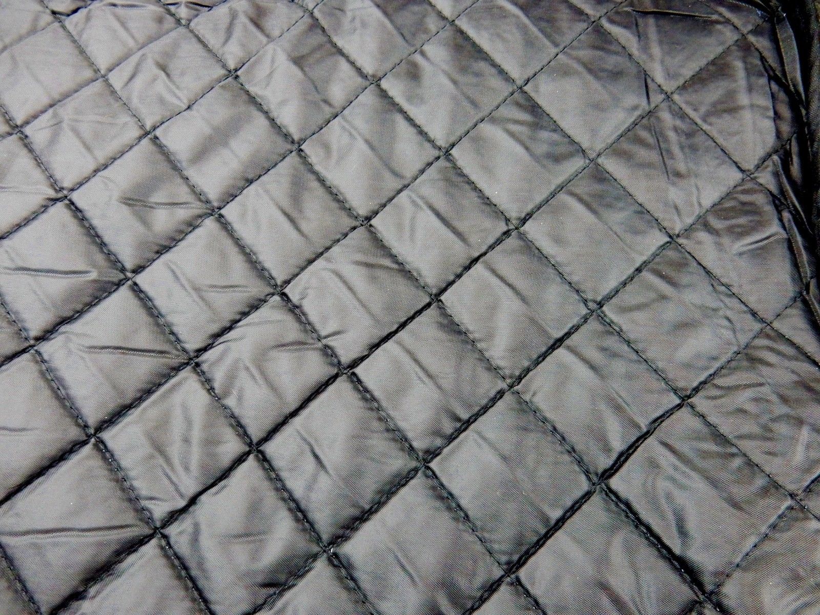 Quilted Pet Seat Cover for Bench Style Seat， 57x46. Black Diamond Pattern.