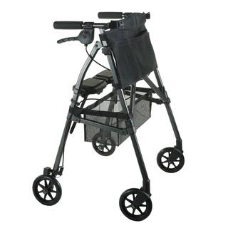 Stander EZ Fold-N-Go Four-Wheel Lightweight Folding Rollator with Seat in Black Walnut 4350-BW