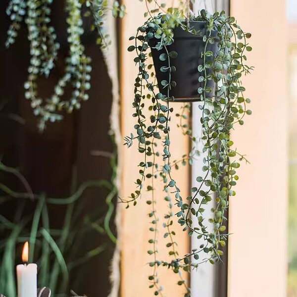 RusticReach Hanging Faux Ceropegia Vine in Pot