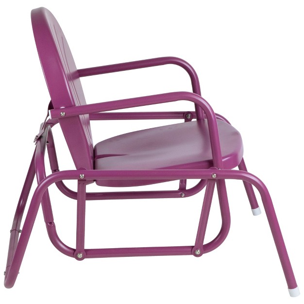 Northlight Outdoor Retro Metal Tulip Glider Patio Chair Purple