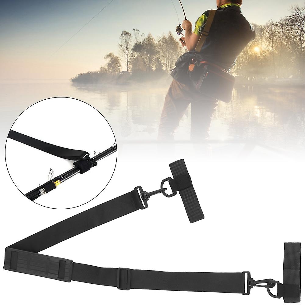 Fishing Rod Adjustable Multi Functional Shoulder Bag Straps Fly Rod Holder Belt Back Harness Diving Material