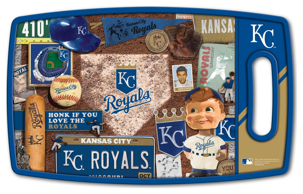 Kansas City Royals Retro Series Cutting Board   Traditional   Cutting Boards   by StadiumView Products  Houzz